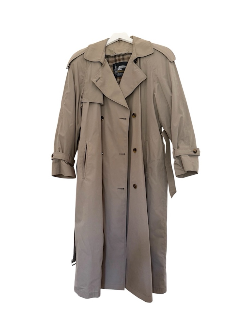 NWT Vintage London Fog Tan Khaki Trench Coat Rain Coat Size 10P Petite